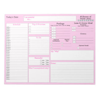 Roze | Dagelijkse planner | 5 en 1 Food Journal Notitieblok