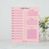 Roze Dagelijkse Planner Briefhoofd (Staand voorkant)