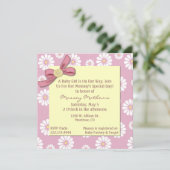  roze dagen Babymeisjes Uitnodiging (Staand voorkant)