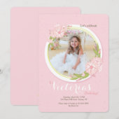 Roze Dagwinde Foto Uitnodiging (Voorkant / Achterkant)