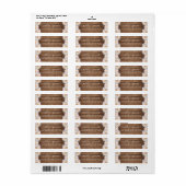 Roze Dahlia Bloem Landelijke Houten Retouradres Etiket (Full Sheet)