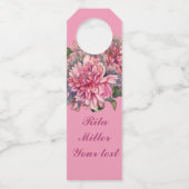 Roze Dahlia bloemen Flessenhanger (Voorkant)