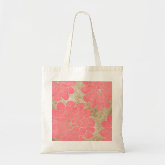 -roze Dahlia Floral Wedding Tote Bag (Voorkant)