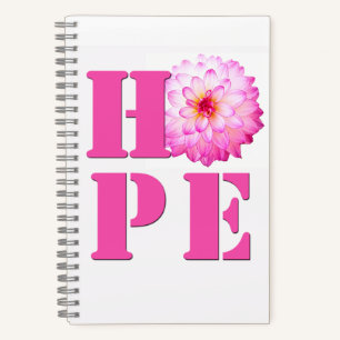 Roze Dahlia Flower Photo HOPE 8x5 Notitieboek