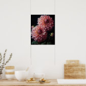 Roze Dahlia Flowers Art Print Poster (Keuken)