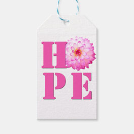 Roze Dahlia Foto HOPE Gift Label Cadeaulabel