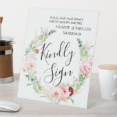 Roze Dahlia Kindly Sign Weddenschap Reclamebord Met Voetstuk (Insitu)