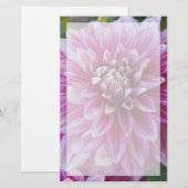 Roze Dahlia met rand Briefpapier (Voorkant / Achterkant)