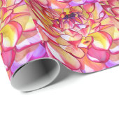 Roze Dahlia waterverf fijne kunst Cadeaupapier (Rol Hoek)