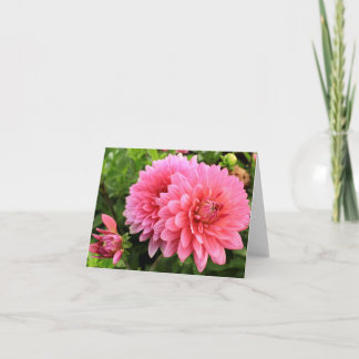 roze dahlia's notitiekaartje