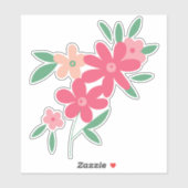 Roze Dainty Flower Motif Sticker (Vel)