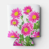 Roze Daisies / Asters Bouquet + jouw ideeën Blikjeskoeler (Achterkant)