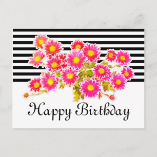 Roze Daisies / Asters Bouquet + jouw ideeën Briefkaart