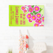 Roze Daisies / Asters Bouquet + jouw ideeën Spandoek (Insitu)