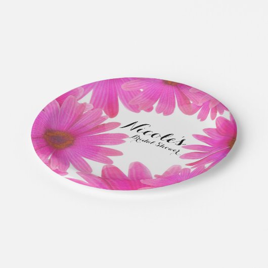 Roze Daisies Bloemen Daisy Elegant Custom Party Papieren Bordje (Gekanteld)