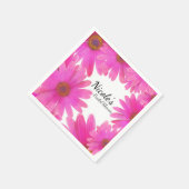 Roze Daisies Bloemen Daisy Elegant Custom Party Servetten (Hoek)