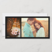 Roze Daisies en Cowboy Boots Wedding Dank je Bedankkaart (Voorkant)