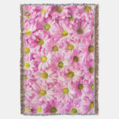 Roze Daisies Gooi Deken (Voorkant Verticaal)