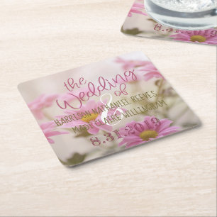 Roze Daisies Papier Onderzetter Set Romantische Bl