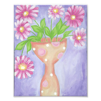 Roze Daisies Print Foto Afdruk
