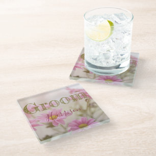 Roze Daisies Romantisch Bloemglas Onderzetter