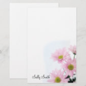 Roze Daisies Stationery - Personaliseren Briefpapier (Voorkant / Achterkant)