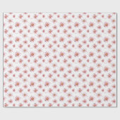 Roze Daisies & Stippen op wit Cadeaupapier (Vlak)