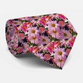Roze Daisies_ Stropdas (Opgerold)