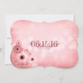  roze Daisies Typography Wedding Invitation Kaart (Achterkant)
