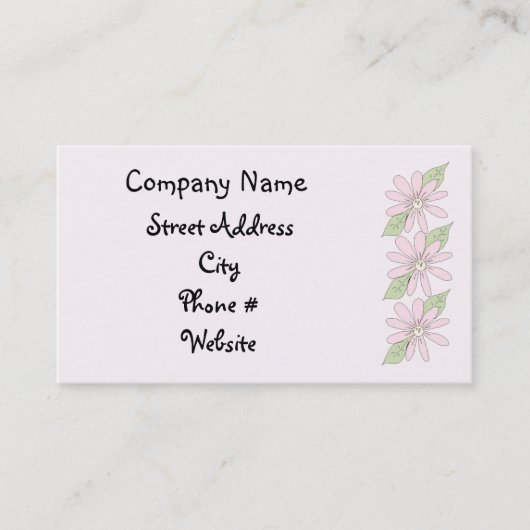 Roze Daisies Visitekaartje (Voorkant)