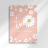 Roze Daisy 2e verjaardag uitnodiging