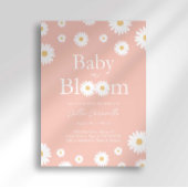 Roze Daisy Baby in Bloom Baby shower Invitation Kaart