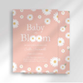 Roze Daisy Baby in Bloom Baby shower Invitation Kaart