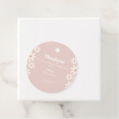 Roze Daisy Baby shower floraal dank Bedankjes Labels (In situ)