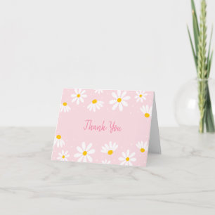 Roze Daisy Birthday Bedankkaart