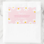 Roze Daisy Birthday Rechthoekige Sticker (Tas)
