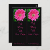 Roze Daisy Bladwijzer Briefkaart (Voorkant / Achterkant)