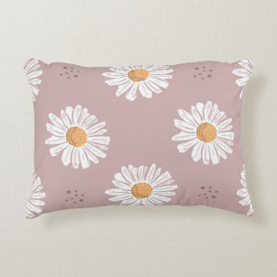 Roze Daisy: Bloemen herhalen patroon. Accent Kussen