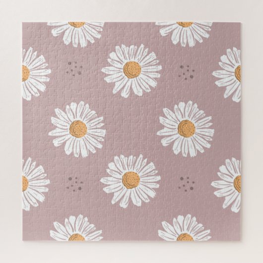 Roze Daisy: Bloemen herhalen patroon. Legpuzzel (Verticaal)