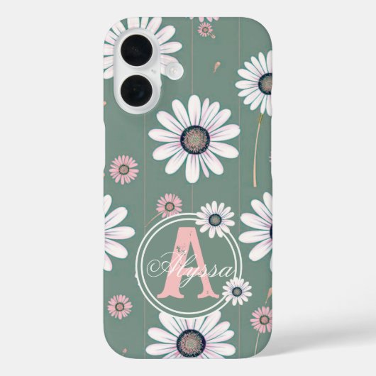 Roze Daisy Blooms: Minimalistisch Bloempatroon Case-Mate iPhone Case (Achterkant)