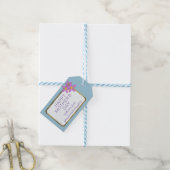 Roze Daisy Blue Custom Happy Moederdag Label Cadeaulabel (Met Touw)