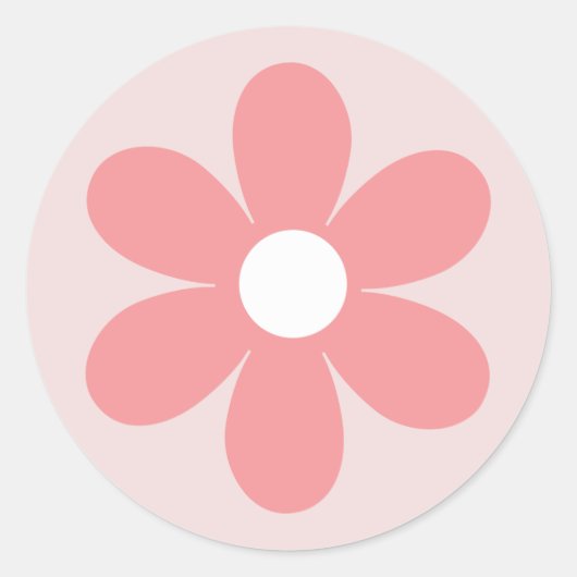roze daisy boho florale verjaardag ronde sticker (Voorkant)