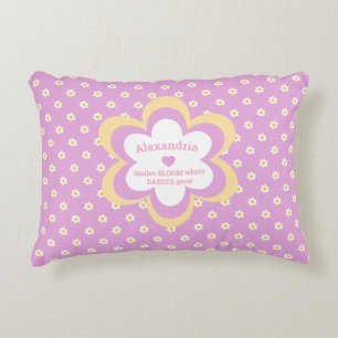 Roze Daisy-Chain Rechthoek Accent Kussen