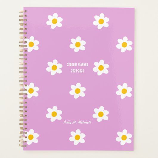 Roze Daisy-Chain Student Planner (Voorkant)