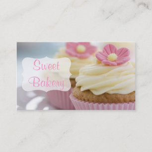 Roze Daisy Cupcake bakkerij Visitekaartje