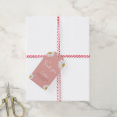 Roze Daisy Dank Je Wel Baby Shower Cadeaulabel (Met Touw)