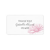 Roze Daisy Effect Weddenschap Hartelijk dank Etiket (Voorkant)