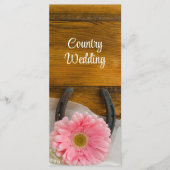 Roze Daisy en Hoefijzer Country Western Weddenscha Programma (Voorkant)