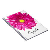 roze Daisy flower aangepaste naam Womens Notitieboek (Rechterzijde)