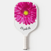 roze Daisy flower aangepaste naam Womens Pickleball Paddle (Achterkant)